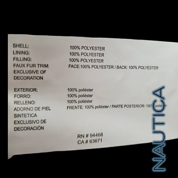 Nautica | Women's Hooded  Puffer Jacket Detachable Fx Fur Hood | Silver | NWOT - Picture 5 of 15